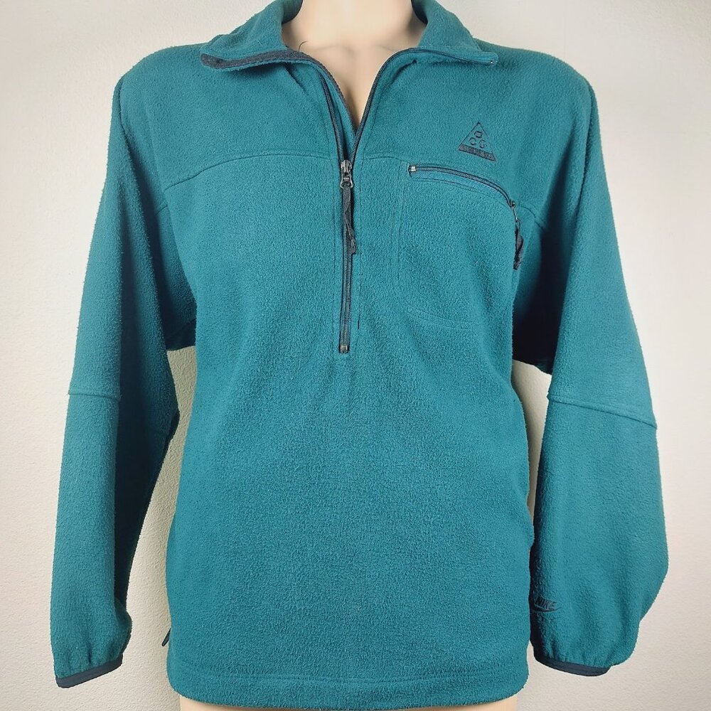 Nike ACG Men's Teal 90s Classic Half Zip Outdoor Fleece Pullover Jacket Size L - Picture 2 of 10